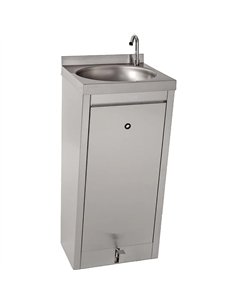 Stainless Steel Freestanding Hand Wash Sink with Foot Pedal 400x400x850mm | Stalwart DA-YLS31