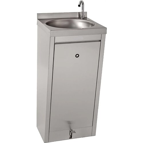 Stainless Steel Freestanding Hand Wash Sink with Foot Pedal 400x400x850mm | Stalwart DA-YLS31