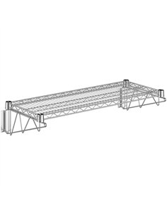 Wall-Mounted Wire Shelf 1 Tier 100kg Capacity Chrome Finish 600x350mm | Stalwart DA-WR603560A1C
