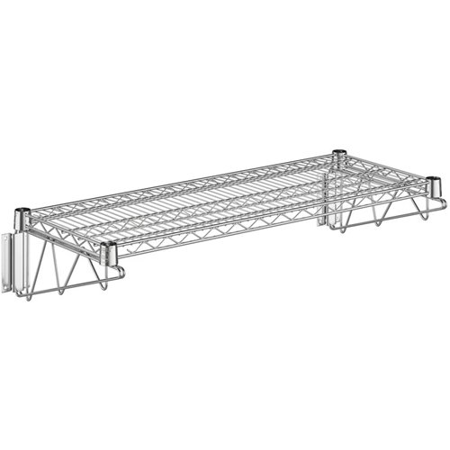 Wall-Mounted Wire Shelf 1 Tier 100kg Capacity Chrome Finish 900x450mm | Stalwart DA-WR904560A1C