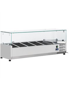 Refrigerated Servery Prep Top 1200mm 4xGN1/3 Depth 380mm Glass Top | Stalwart DA-VRX1200/380