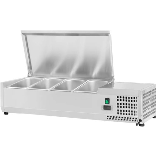 Refrigerated Servery Prep Top 1200mm 4xGN1/3 Depth 380mm Stainless Steel Lid | Stalwart DA-VRX1200/380SS