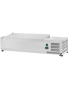 Refrigerated Servery Prep Top 1200mm 4xGN1/3 Depth 380mm Stainless Steel Lid | Stalwart DA-VRX1200/380SS 2