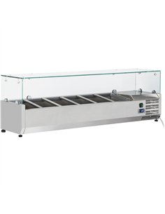 Refrigerated Servery Prep Top 1400mm 6xGN1/3 Depth 380mm Glass Top | Stalwart DA-VRX1400/380