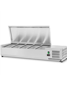 Refrigerated Servery Prep Top 1400mm 6xGN1/3 Depth 380mm Stainless Steel Lid | Stalwart DA-VRX1400/380SS