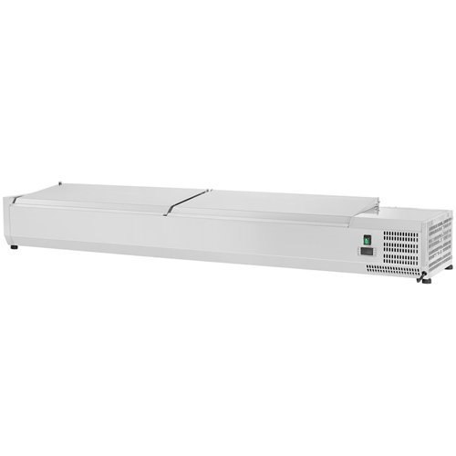 Refrigerated Servery Prep Top 2000mm 9xGN1/3 Depth 380mm Stainless Steel Lid | Stalwart DA-VRX2000/380SS