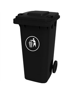 Wheelie Waste Bin 120 Litres Black | Stalwart DA-XDL120A9BLACK