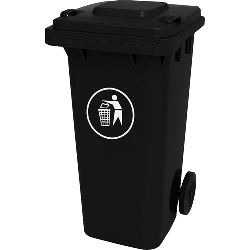 Wheelie Waste Bin 120 Litres Black | Stalwart DA-XDL120A9BLACK