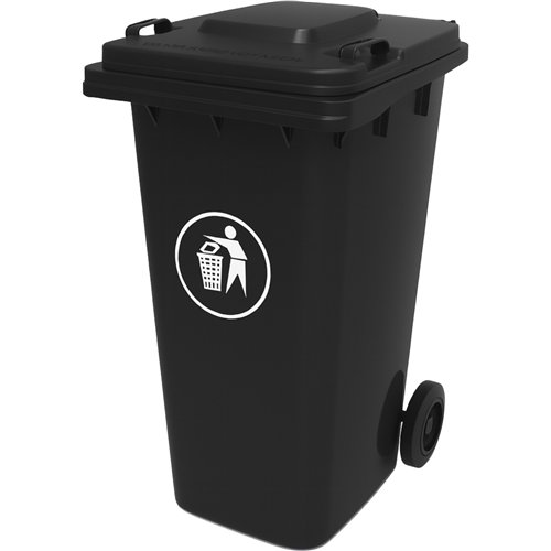 Wheelie Waste Bin 240 litres Black | Stalwart DA-XDL240A11BLACK