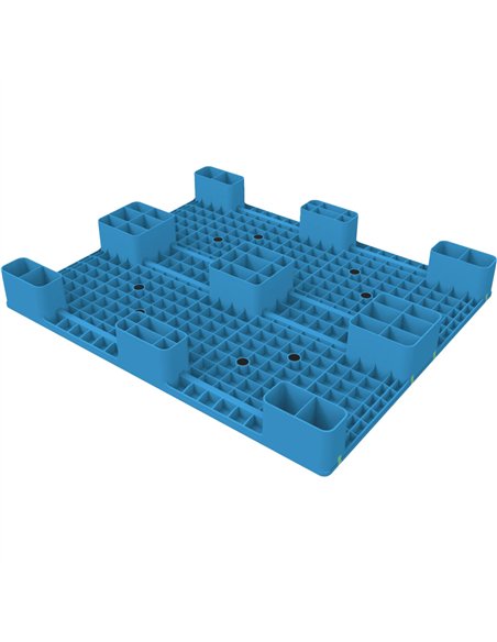 Lightweight Nestable Perforated Plastic Pallet 1200x1000x140mm Blue | Stalwart DA-XDP1210DABLUE