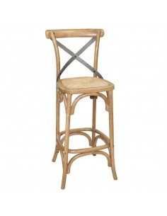 Bolero Wooden Barstool with Backrest
