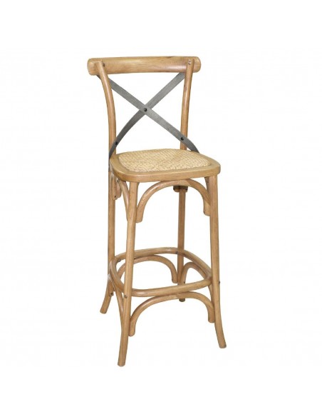 Bolero Wooden Barstool with Backrest