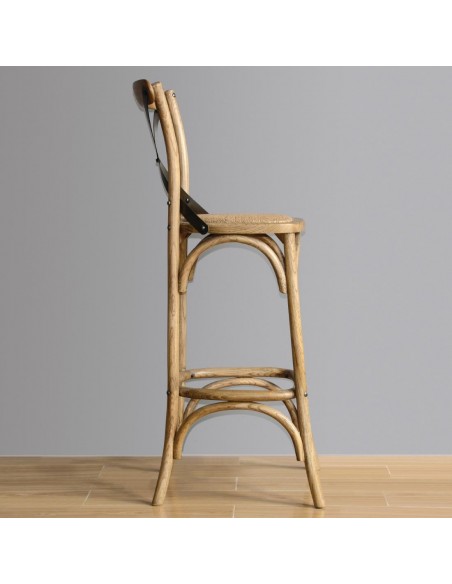 Bolero Wooden Barstool with Backrest