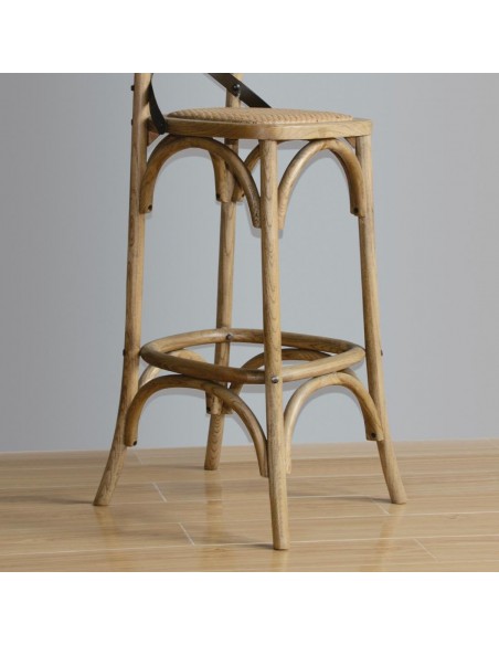 Bolero Wooden Barstool with Backrest