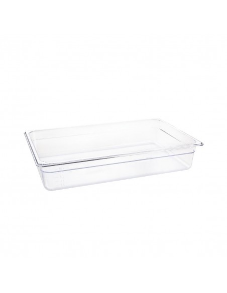 Vogue Polycarbonate 1/1 Gastronorm Container 100mm Clear