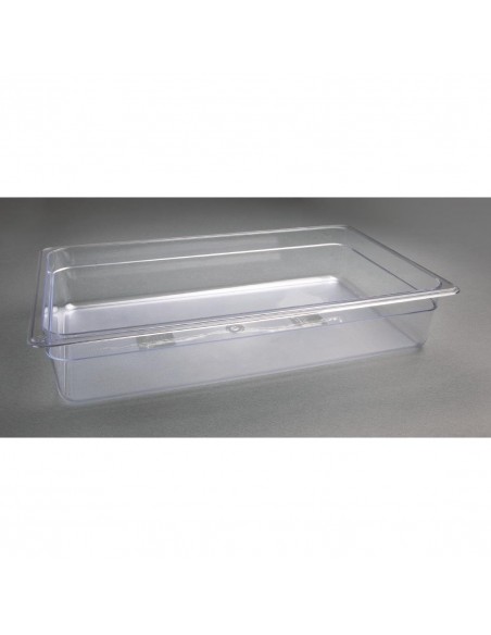 Vogue Polycarbonate 1/1 Gastronorm Container 100mm Clear