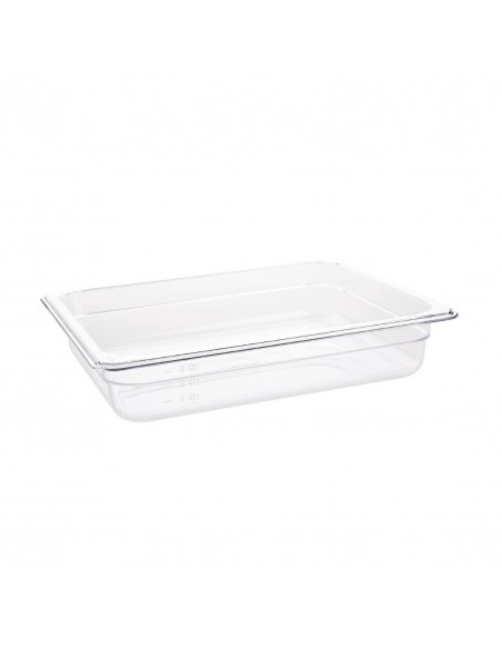 Vogue Polycarbonate 1/2 Gastronorm Container 65mm Clear