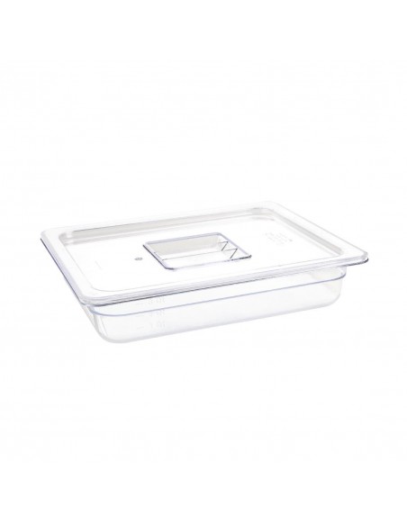 Vogue Polycarbonate 1/2 Gastronorm Container 65mm Clear