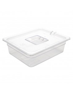 Vogue Polycarbonate 1/2 Gastronorm Container 100mm Clear 2