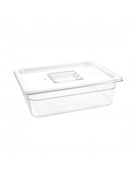 Vogue Polycarbonate 1/2 Gastronorm Container 100mm Clear