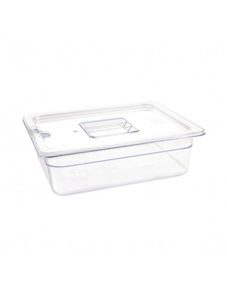 Vogue Polycarbonate 1/2 Gastronorm Container 100mm Clear