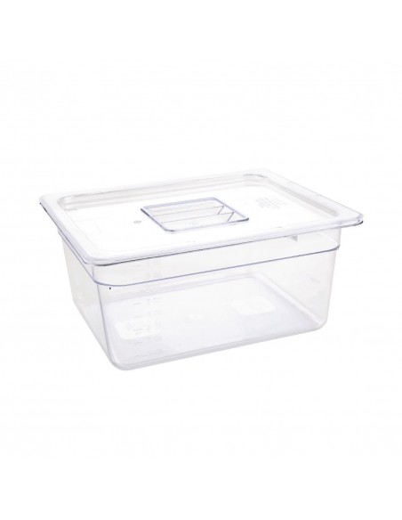 Vogue Polycarbonate 1/2 Gastronorm Container 150mm Clear