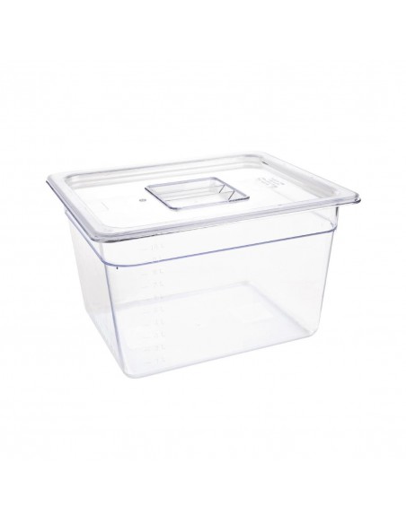 Vogue Polycarbonate 1/2 Gastronorm Container 200mm Clear