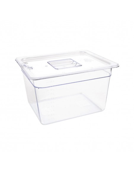 Vogue Polycarbonate 1/2 Gastronorm Container 200mm Clear