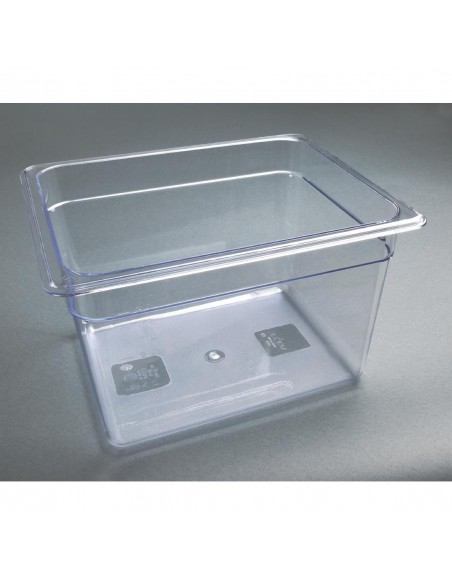 Vogue Polycarbonate 1/2 Gastronorm Container 200mm Clear