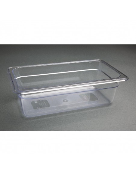 Vogue Polycarbonate 1/3 Gastronorm Container 100mm Clear