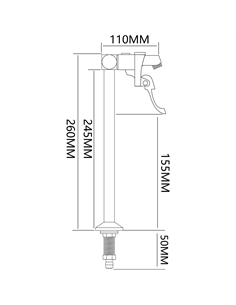 Pedestal Glass filler Faucet Deck mount 260mm Stainless steel | Stwalwart DA-8P01 2