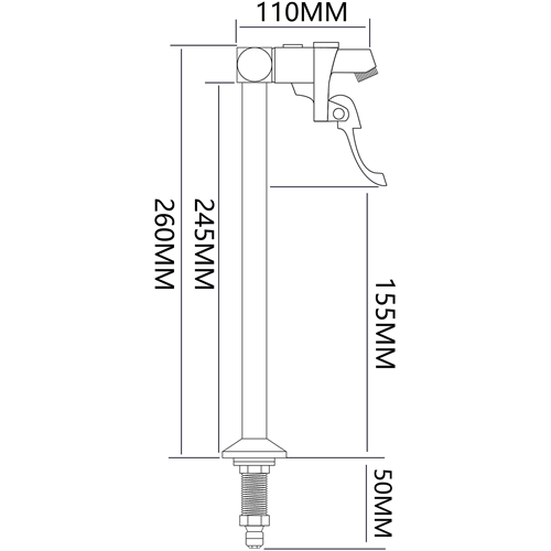Pedestal Glass filler Faucet Deck mount 260mm Stainless steel | Stwalwart DA-8P01