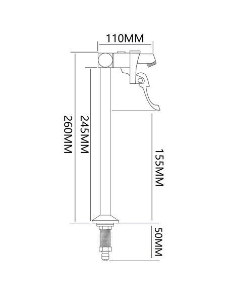 Pedestal Glass filler Faucet Deck mount 260mm Stainless steel | Stwalwart DA-8P01
