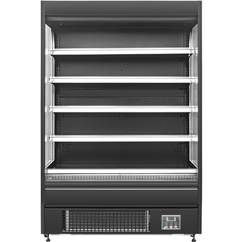 Wall Cabinet Multi Deck Refrigerator Night Curtain Black 1320x800x2000mm | Stwalwart DA-BLUEL142