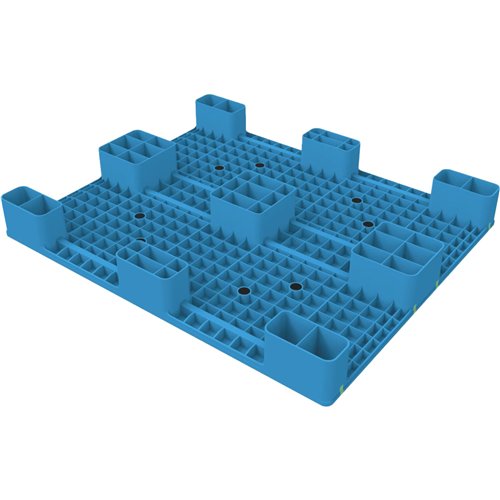 Lightweight Solid Plastic Pallet 1200x1000x140mm Blue | Stwalwart DA-XDP1210WJBBLUE