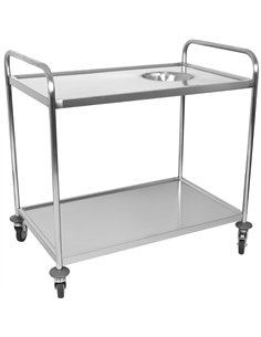Commercial 2-Tier Stainless Steel Waste Sorting Trolley with Cutlery Tray Slot 1000×620×1000mm| Stwalwart DA-CG10062
