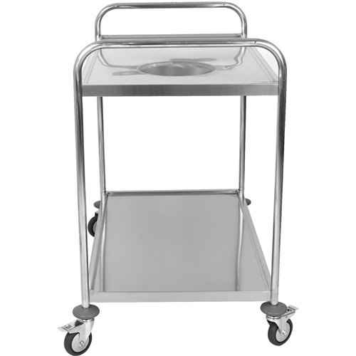 Commercial 2-Tier Stainless Steel Waste Sorting Trolley with Cutlery Tray Slot 1000×620×1000mm| Stwalwart DA-CG10062