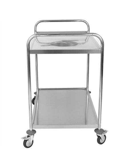 Commercial 2-Tier Stainless Steel Waste Sorting Trolley with Cutlery Tray Slot 1000×620×1000mm| Stwalwart DA-CG10062