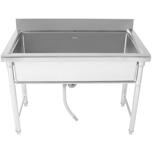 Commercial Hand and Pot Wash Sink Stainless Steel 1 Bowl Splashback 1000x700x900mm Round Legs | Stwalwart DA-PSR10070