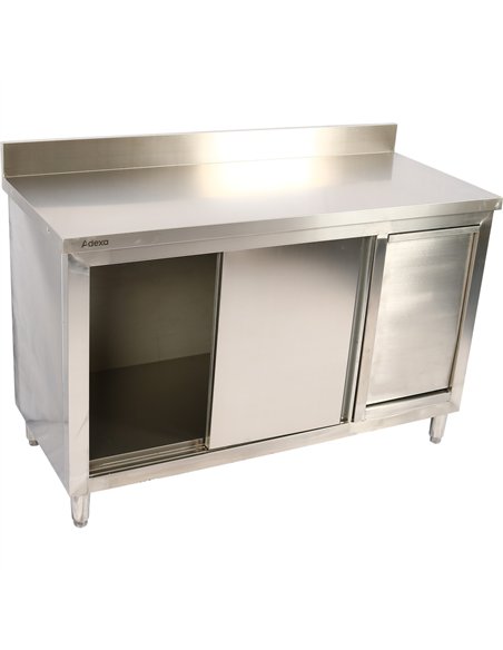 Commercial Stainless Steel Cupboard with Right-Side Rubbish Bin &amp Sliding Door 1800x700x1000mm | Stwalwart DA-SCP70180BRBR