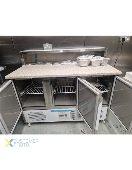 Commercial Wall Cabinet Cupboard Glass Doors Stainless Steel 1600x400x800mm | Stwalwart DA-SWCGDHH160402