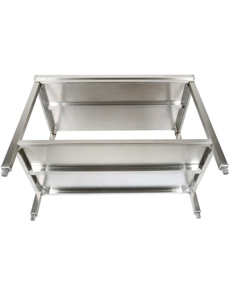 Professional Stainless Steel Work Table with Undershelf &amp 5cm Upstand 1000x700x950mm | Stwalwart DA-SWT70100B