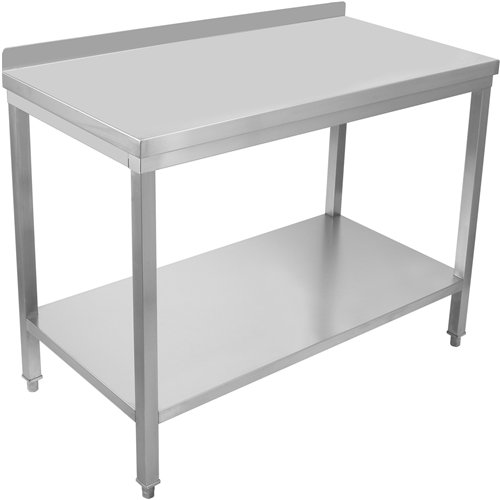 Professional Stainless Steel Work Table with Undershelf &amp 5cm Upstand 1600x700x950mm | Stwalwart DA-SWT70160B