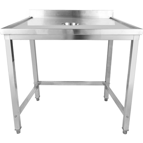 Professional Waste Disposal Table Stainless Steel 4 Side Up Marine Edge Backsplash 1000x600x950mm | Stwalwart DA-WHDW10060B