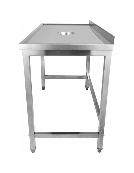 Professional Waste Disposal Table Stainless Steel 4 Side Up Marine Edge Backsplash 1000x600x950mm | Stwalwart DA-WHDW10060B