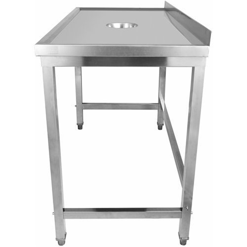 Professional Waste Disposal Table Stainless Steel 4 Side Up Marine Edge Backsplash 1000x700x950mm | Stwalwart DA-WHDW10070B
