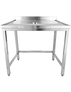 Professional Waste Disposal Table Stainless Steel 4 Side Up Marine Edge Backsplash 1200x700x950mm | Stwalwart DA-WHDW12070B