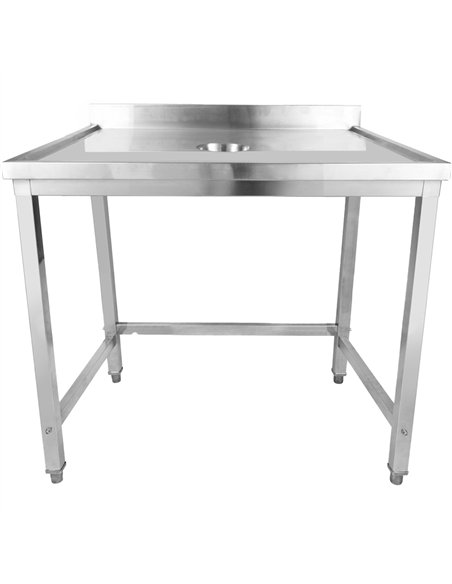 Professional Waste Disposal Table Stainless Steel 4 Side Up Marine Edge Backsplash 1200x700x950mm | Stwalwart DA-WHDW12070B