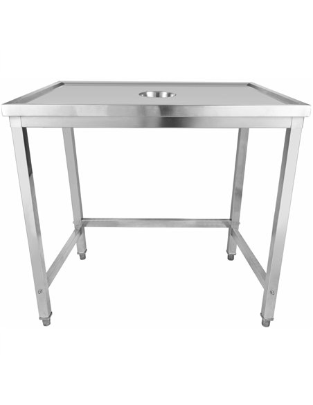 Professional Waste Disposal Table Stainless Steel 4 Side Up Marine Edge 1400x600x900mm | Stwalwart DA-WHDW14060