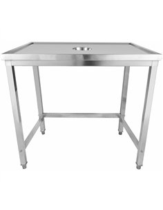 Professional Waste Disposal Table Stainless Steel 4 Side Up Marine Edge 1400x700x900mm | Stwalwart DA-WHDW14070